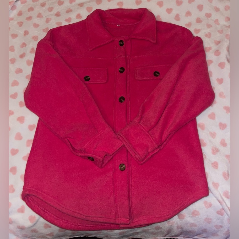 Vibrant Pink Button-Up Jacket